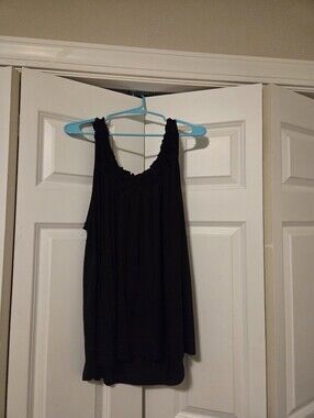 Maurices Black Tank Top with Ruffled Straps